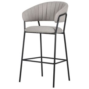 1 Banqueta Alta Mara Rivatti 107,50 cm -Altura- Estofado em Tecido Cinza e Base em Aco Pintada a Po.jpg